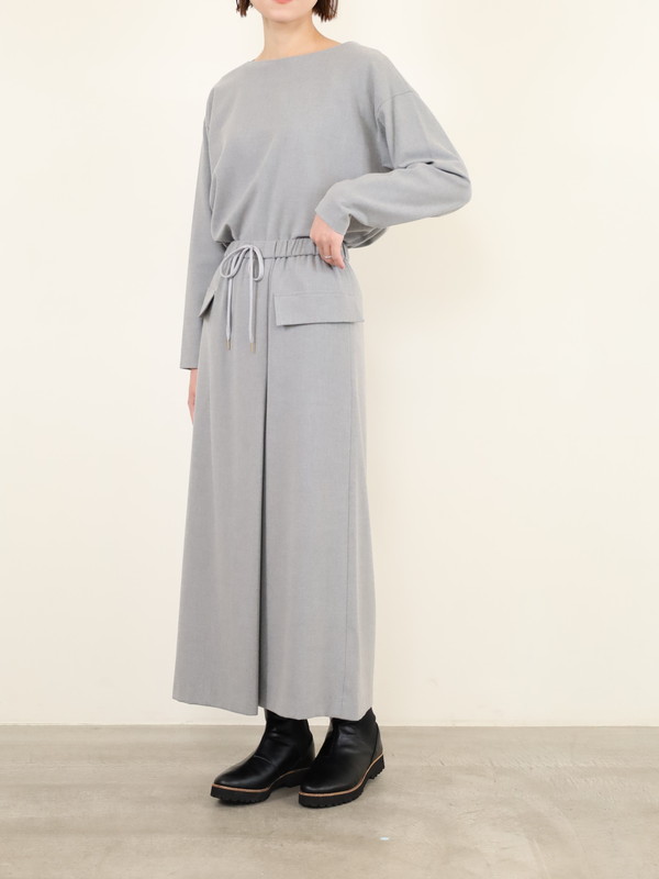 【Doneeyu】カシミヤタッチラップ付きスカート