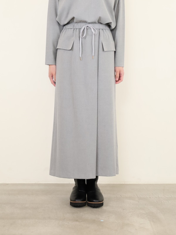 【Doneeyu】カシミヤタッチラップ付きスカート