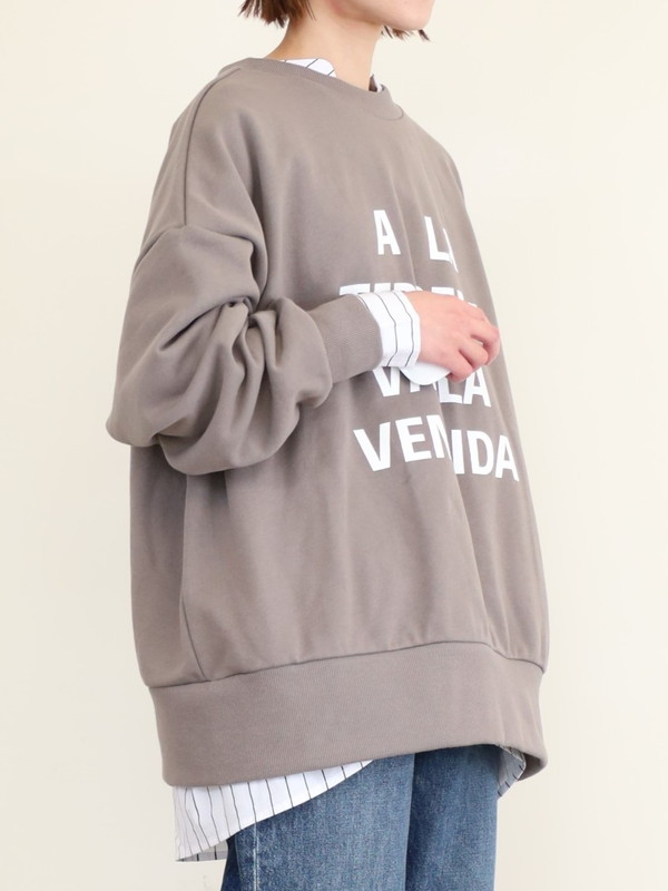 【siro de la bonte】2WAYメッセージロゴビッグスウェット