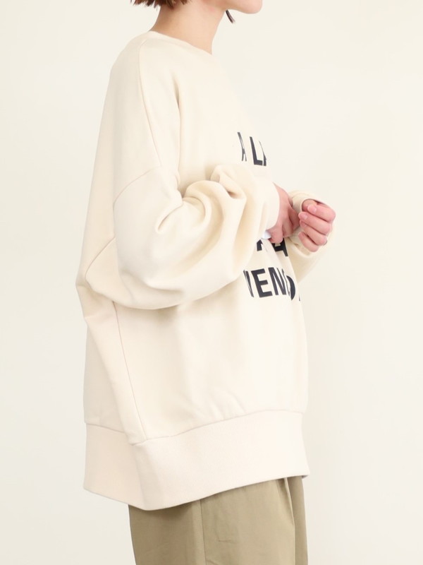 【siro de la bonte】2WAYメッセージロゴビッグスウェット