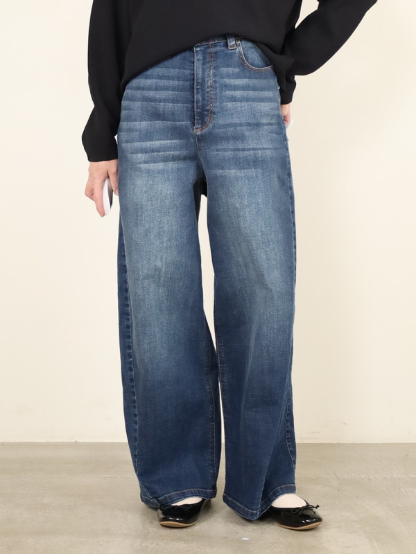 【ayane】バレルレッグデニムパンツ