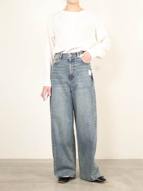 【ayane】バレルレッグデニムパンツ