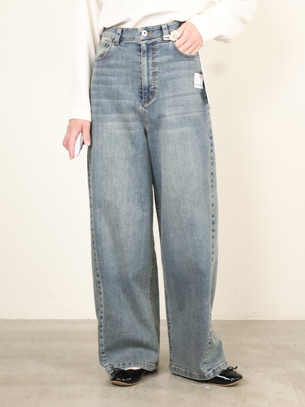 【ayane】バレルレッグデニムパンツ