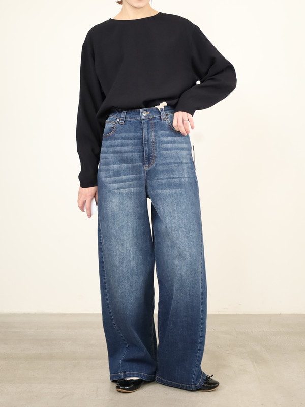 【ayane】バレルレッグデニムパンツ
