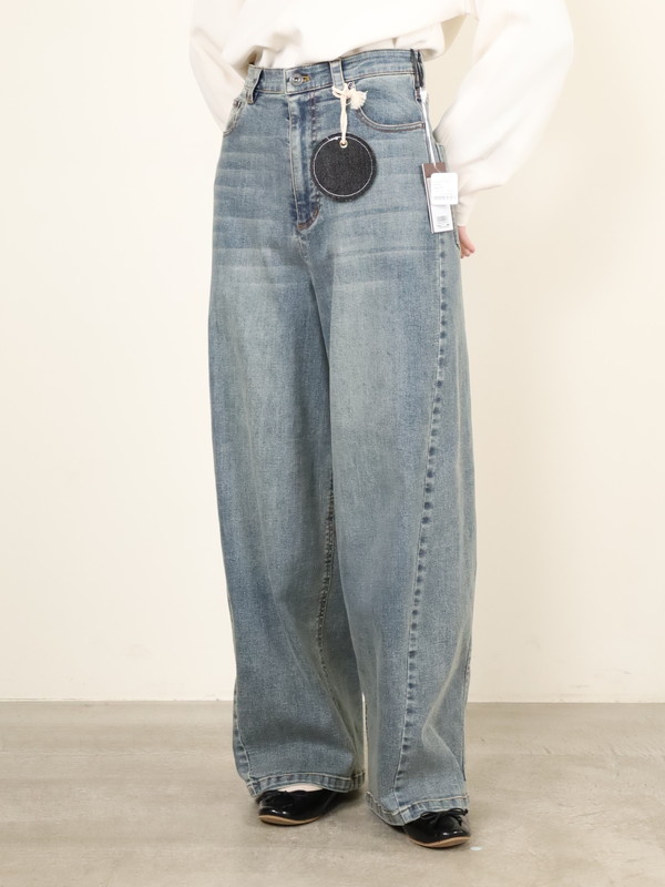 【ayane】バレルレッグデニムパンツ
