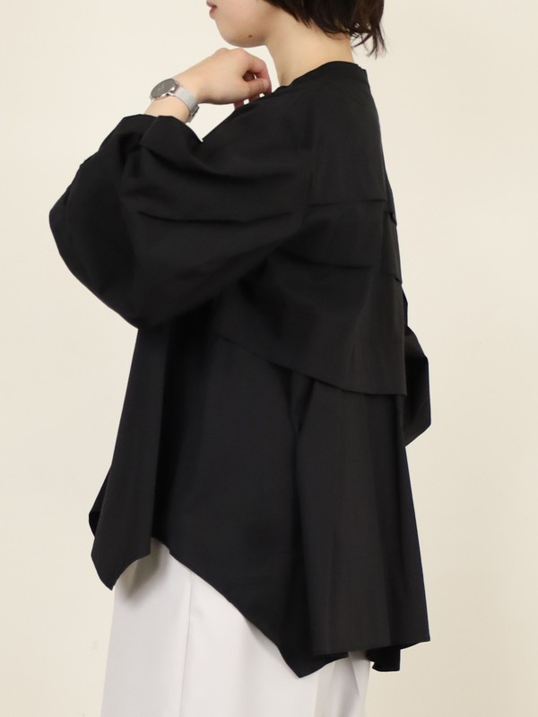 【CHIGNON】ピンタックフレア長袖ブラウス 