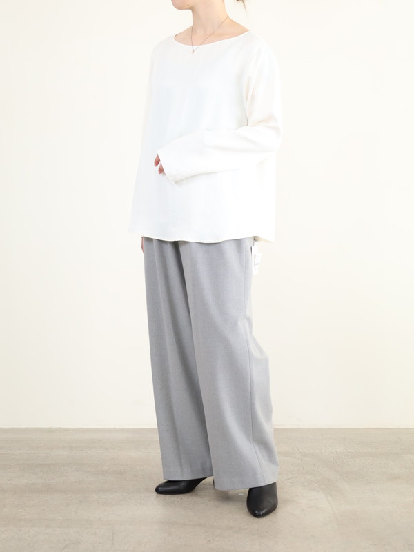 【MICA&DEAL】サテン長袖ブラウス