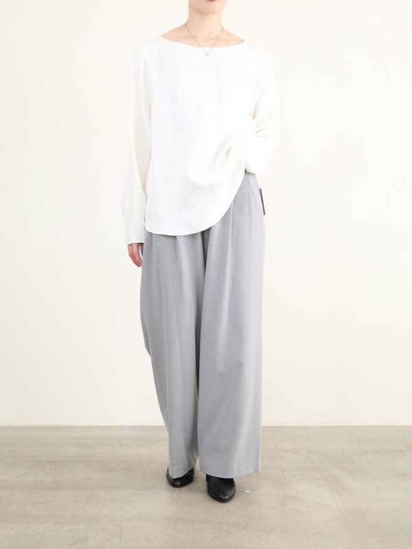 【MICA&DEAL】サテン長袖ブラウス