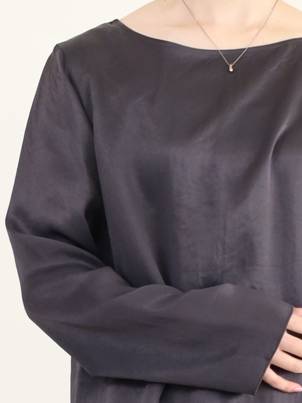 【MICA&DEAL】サテン長袖ブラウス
