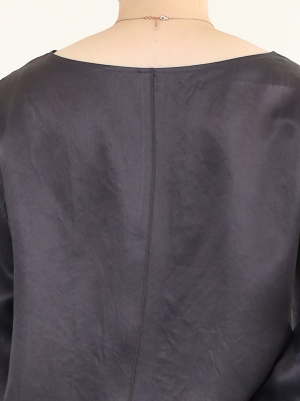 【MICA&DEAL】サテン長袖ブラウス