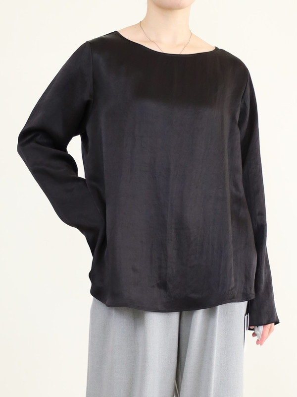 【MICA&DEAL】サテン長袖ブラウス