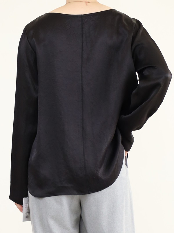 【MICA&DEAL】サテン長袖ブラウス