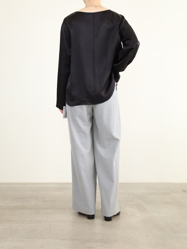 【MICA&DEAL】サテン長袖ブラウス