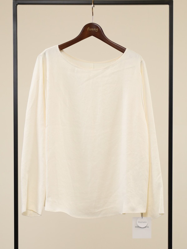 【MICA&DEAL】サテン長袖ブラウス