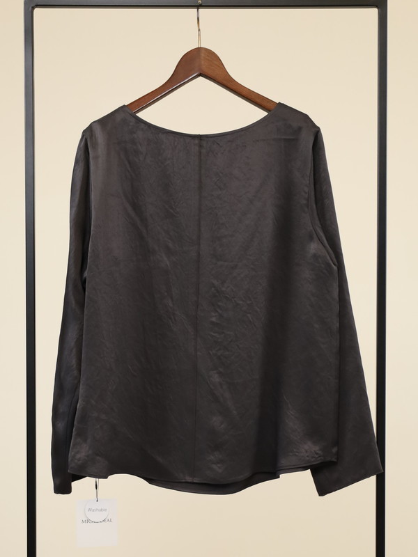 【MICA&DEAL】サテン長袖ブラウス