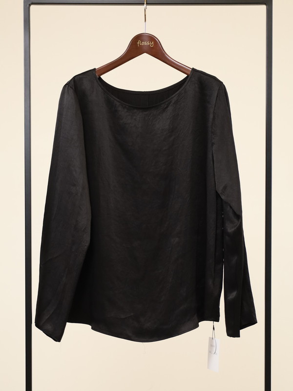 【MICA&DEAL】サテン長袖ブラウス