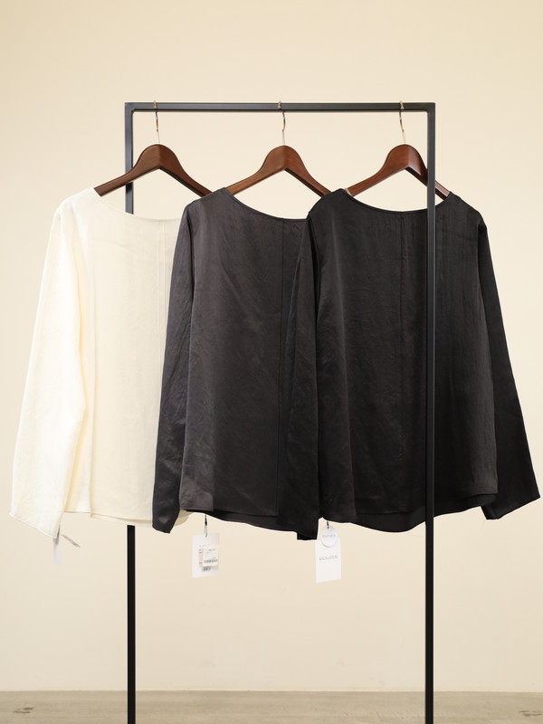 【MICA&DEAL】サテン長袖ブラウス