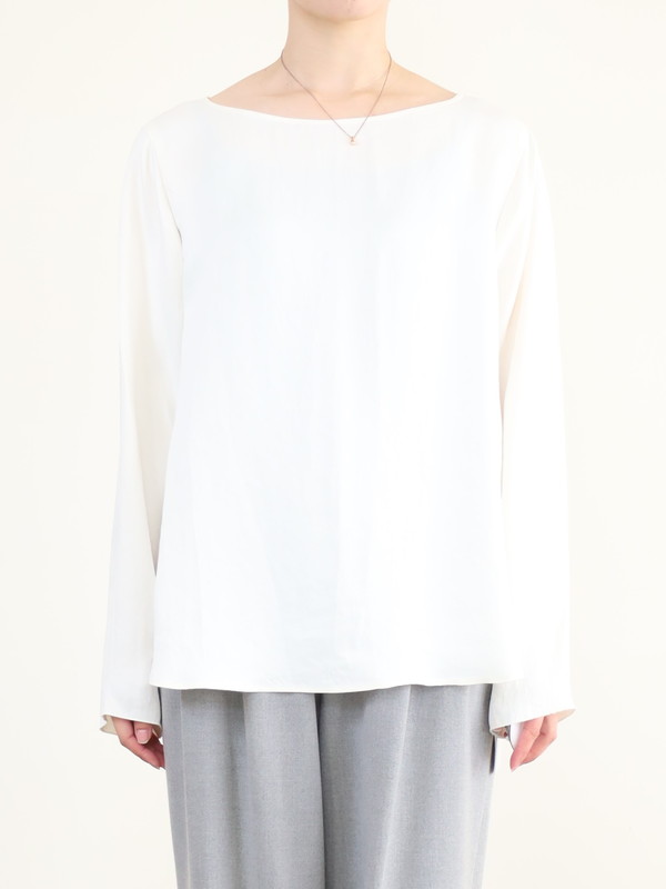 【MICA&DEAL】サテン長袖ブラウス