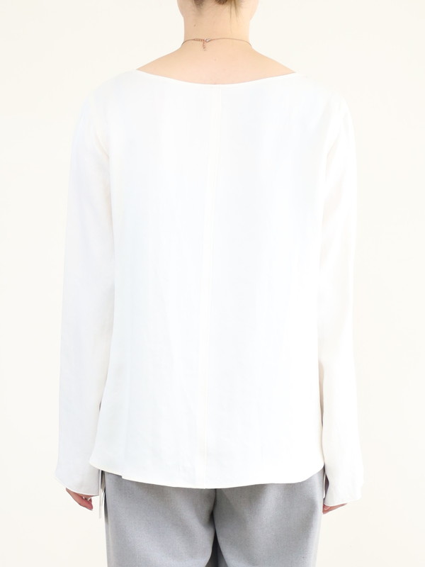 【MICA&DEAL】サテン長袖ブラウス