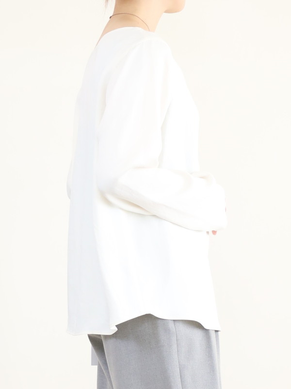 【MICA&DEAL】サテン長袖ブラウス