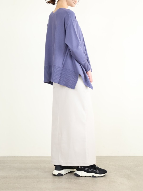 【ayane】Vネックイレギュラーヘムニット