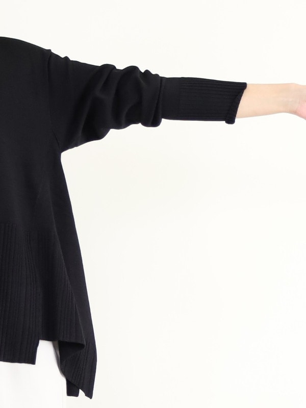 【ayane】Vネックイレギュラーヘムニット