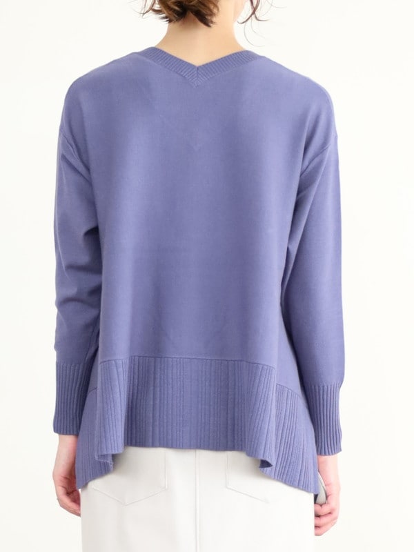 【ayane】Vネックイレギュラーヘムニット