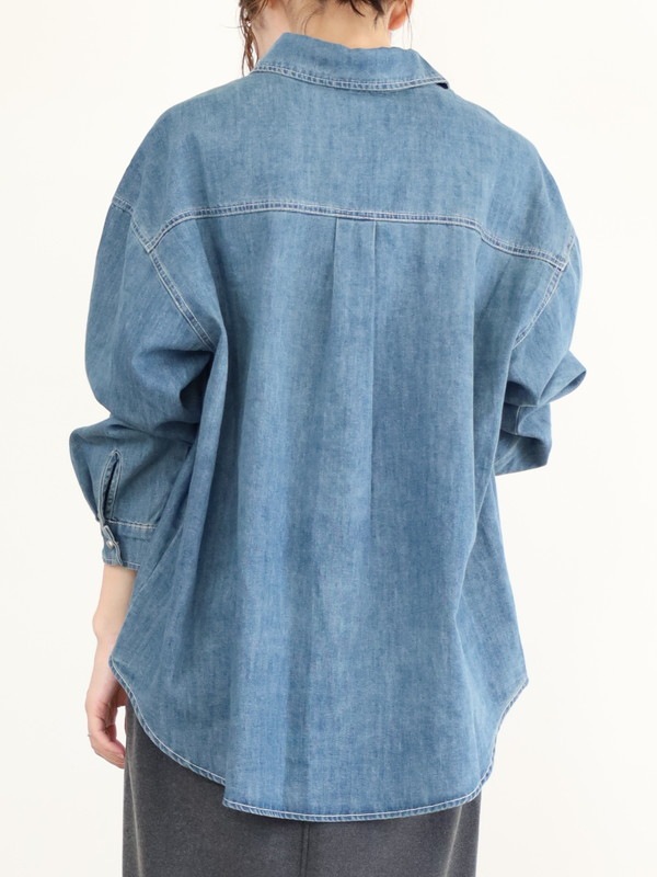 【tranoi】ドームボタンデニムシャツ