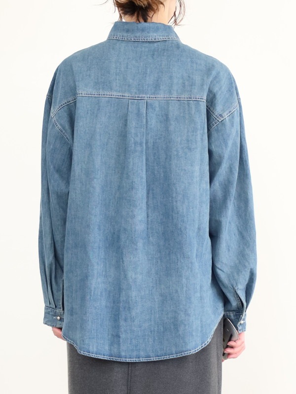 【tranoi】ドームボタンデニムシャツ