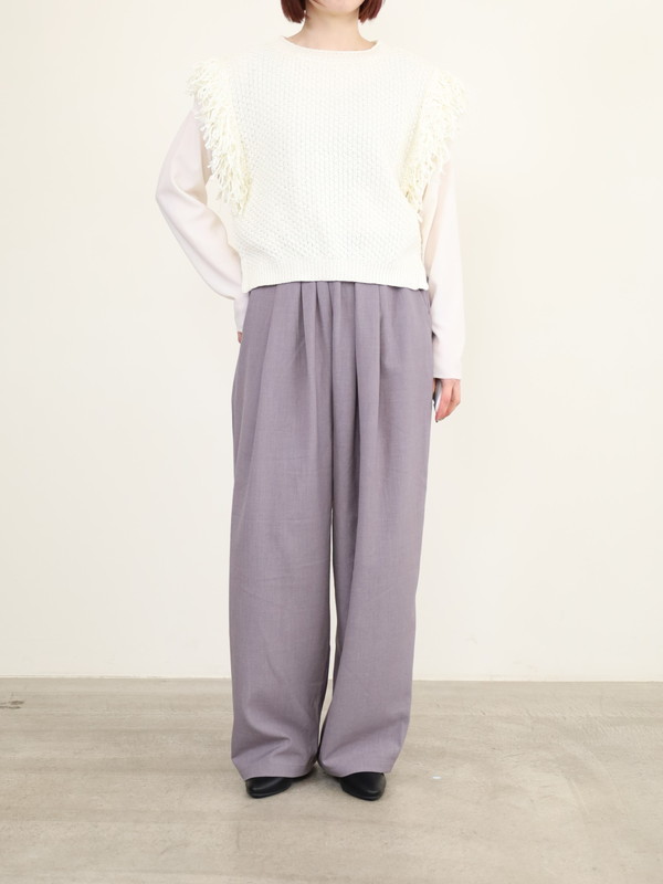 【CHIGNON】袖フリンジニットベスト