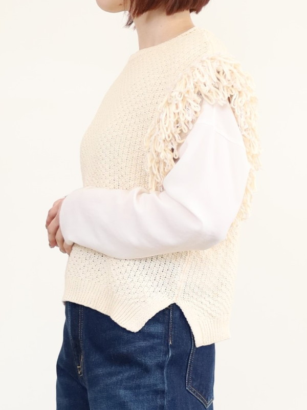 【CHIGNON】袖フリンジニットベスト