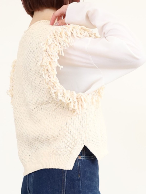 【CHIGNON】袖フリンジニットベスト