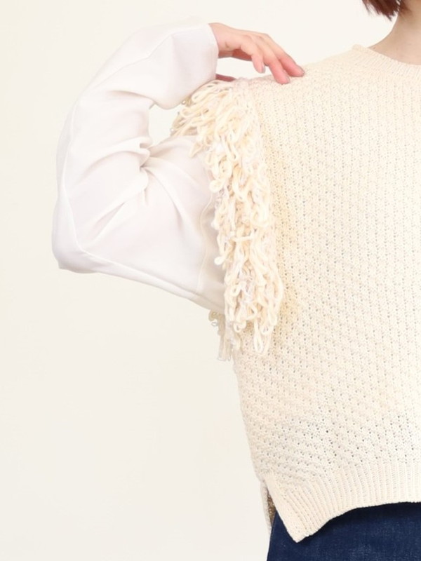 【CHIGNON】袖フリンジニットベスト