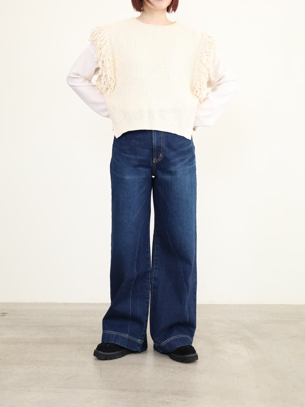 【CHIGNON】袖フリンジニットベスト