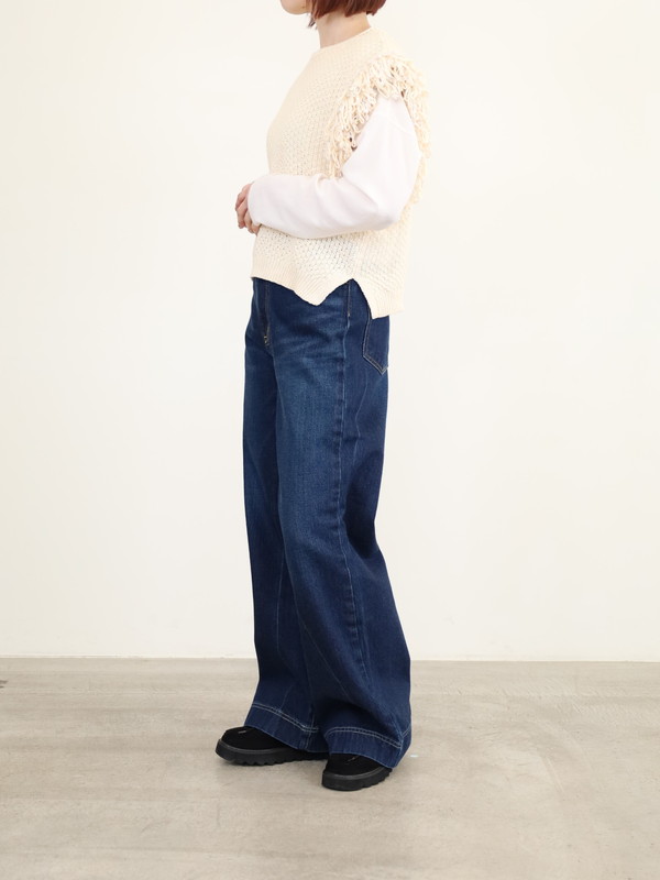 【CHIGNON】袖フリンジニットベスト