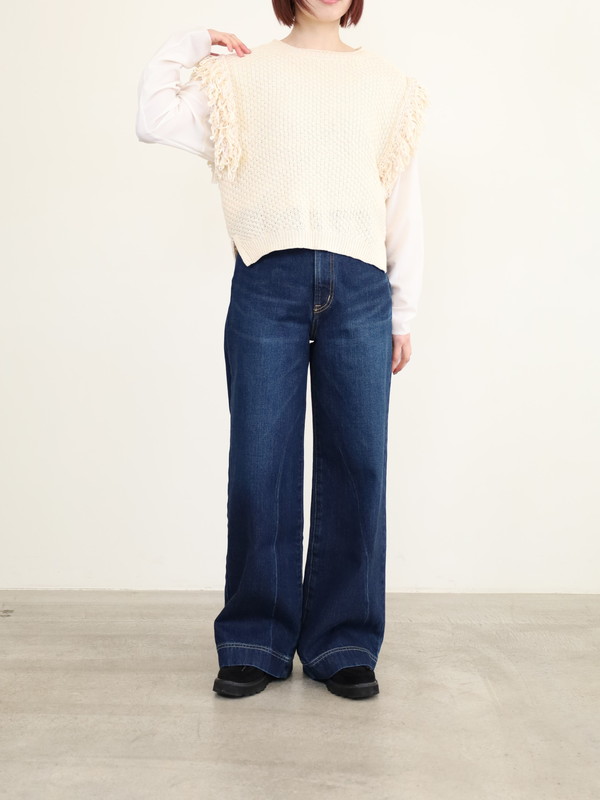 【CHIGNON】袖フリンジニットベスト