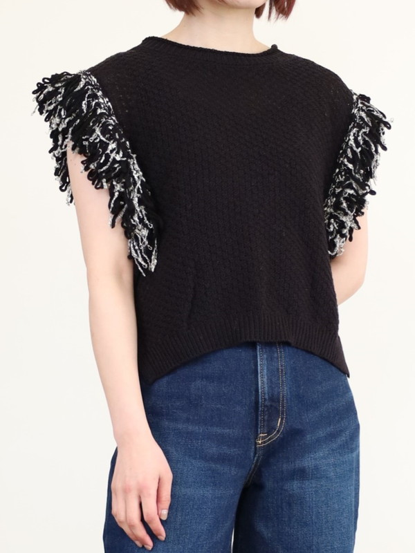 【CHIGNON】袖フリンジニットベスト
