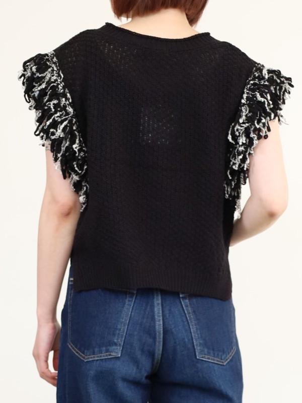 【CHIGNON】袖フリンジニットベスト