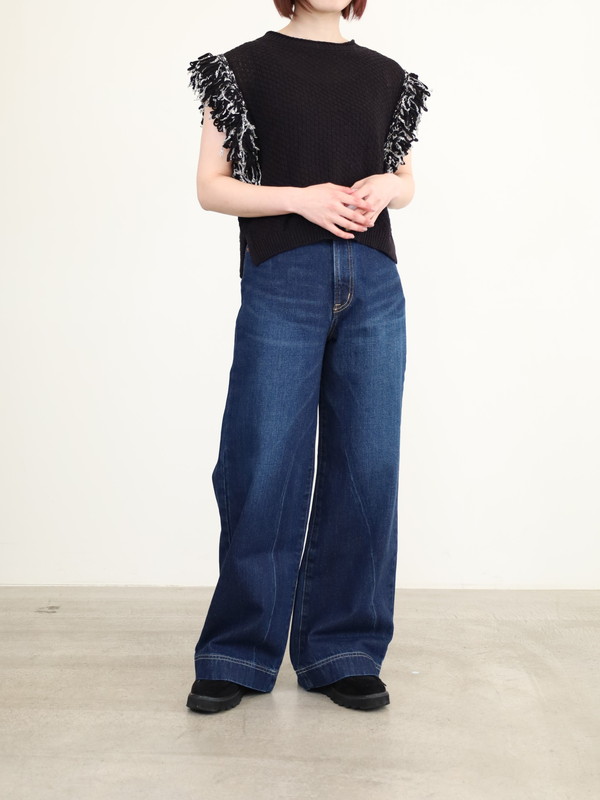 【CHIGNON】袖フリンジニットベスト