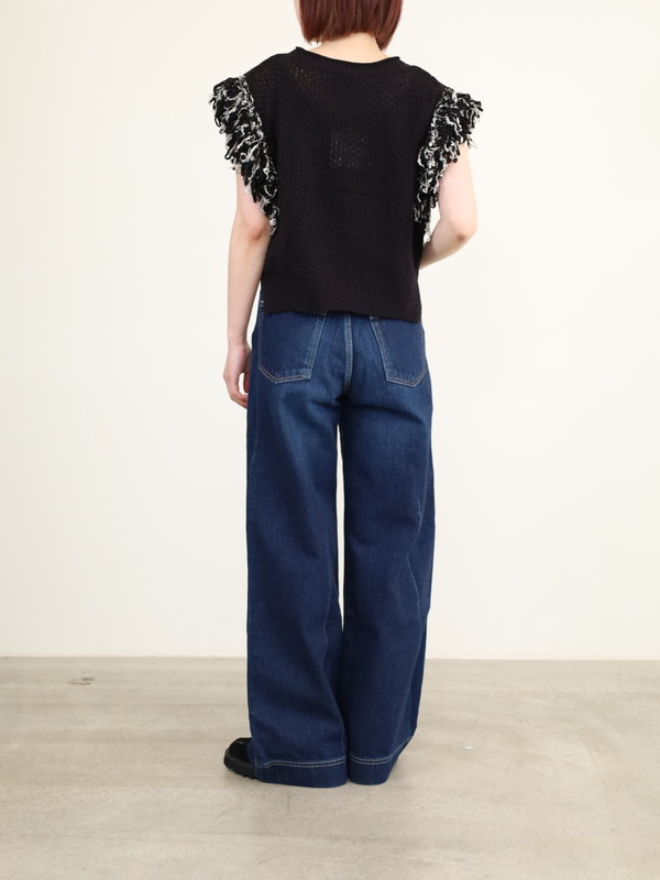 【CHIGNON】袖フリンジニットベスト