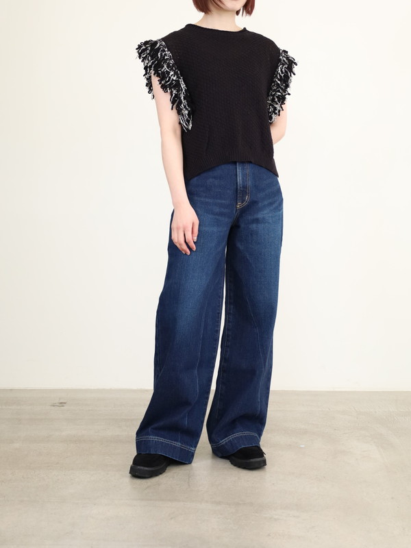 【CHIGNON】袖フリンジニットベスト