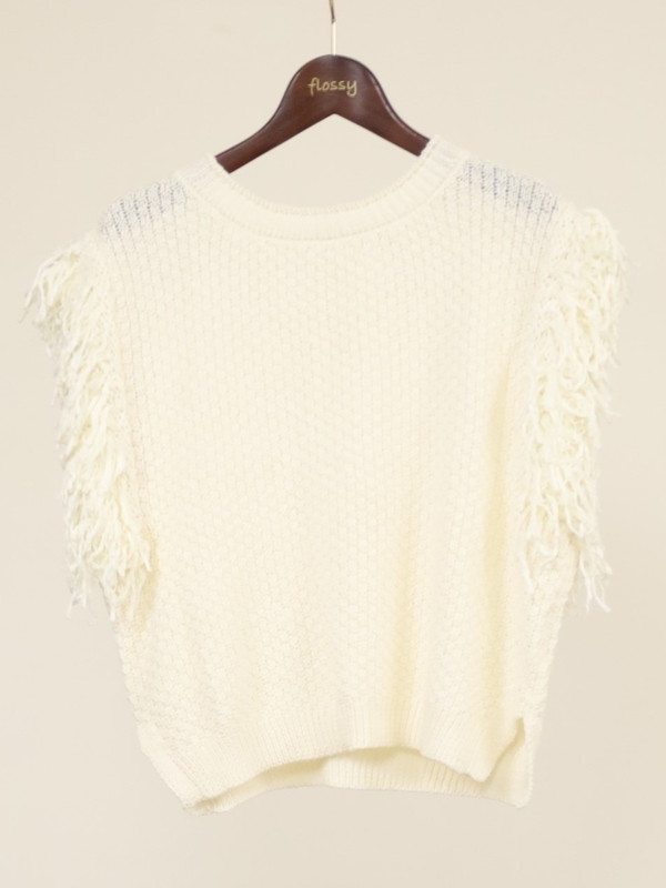 【CHIGNON】袖フリンジニットベスト