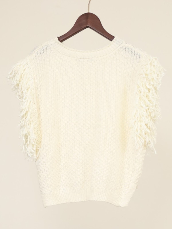 【CHIGNON】袖フリンジニットベスト