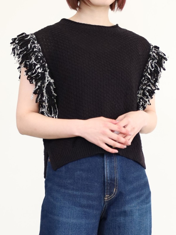 【CHIGNON】袖フリンジニットベスト