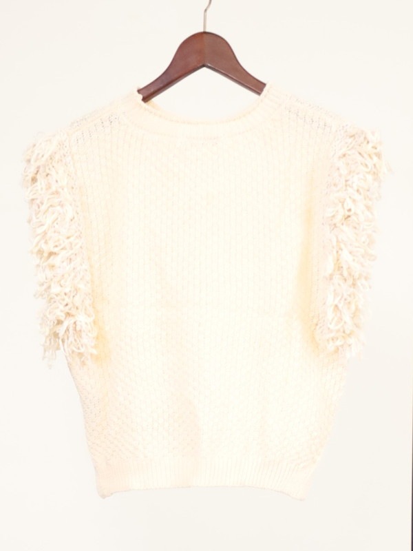 【CHIGNON】袖フリンジニットベスト