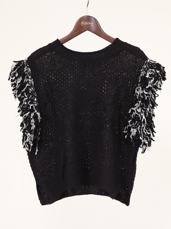 【CHIGNON】袖フリンジニットベスト