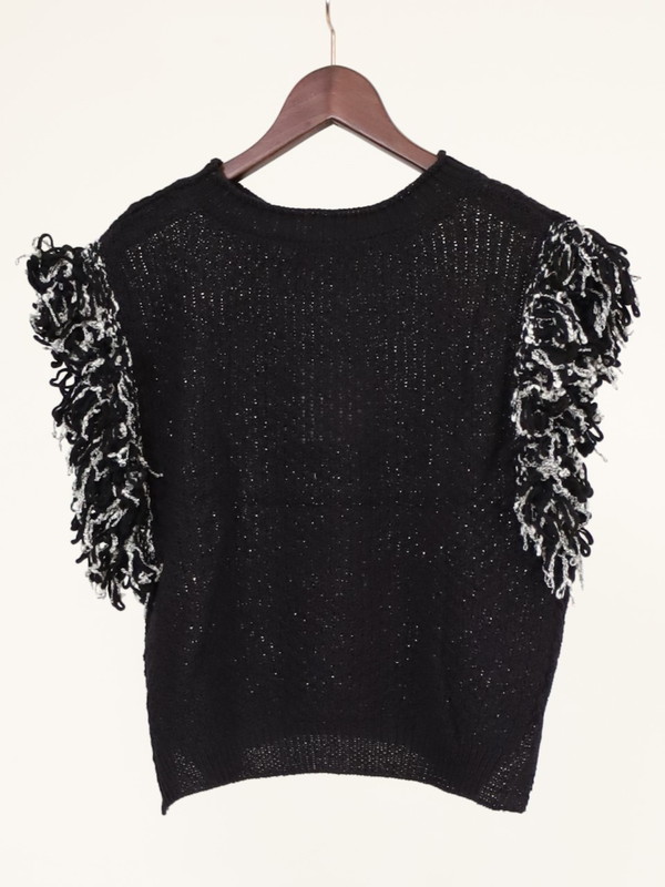 【CHIGNON】袖フリンジニットベスト