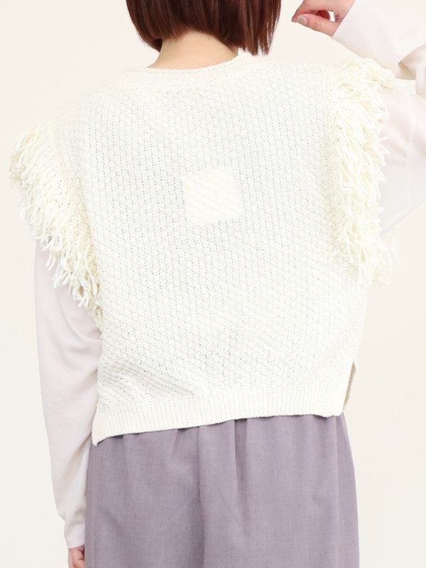 【CHIGNON】袖フリンジニットベスト