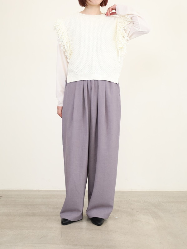 【CHIGNON】袖フリンジニットベスト