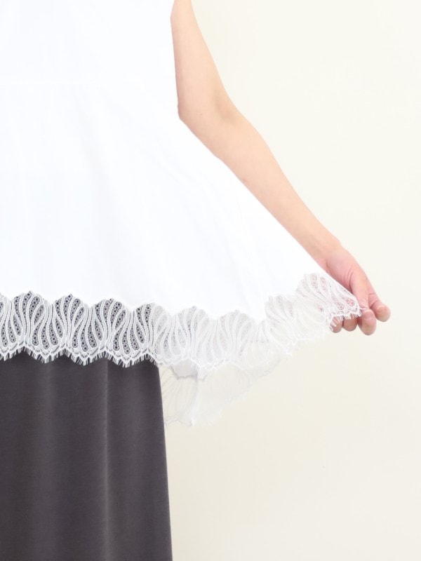 【CHIGNON】裾レースフレンチカットソー 